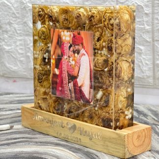 Marriage Mala Preserved Photo Frame with LED Wooden Stand ( 8 inch)