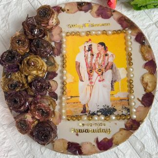 Marriage Flowers Preserved Photo Frame ( 10 inch )