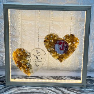 2 Hanging Resin Heart-Shaped Frame | Flower Preservation in Resin
