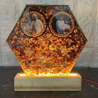 Personalized Wedding Memory Preservation Resin Lamp ( 8- Inch )