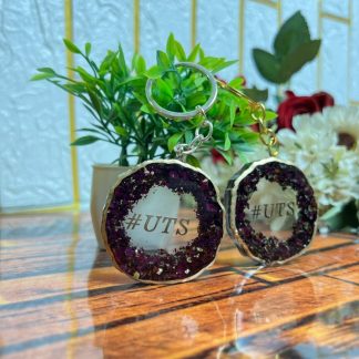 Preserved Rose Resin Keychain | Custom Name Keychain