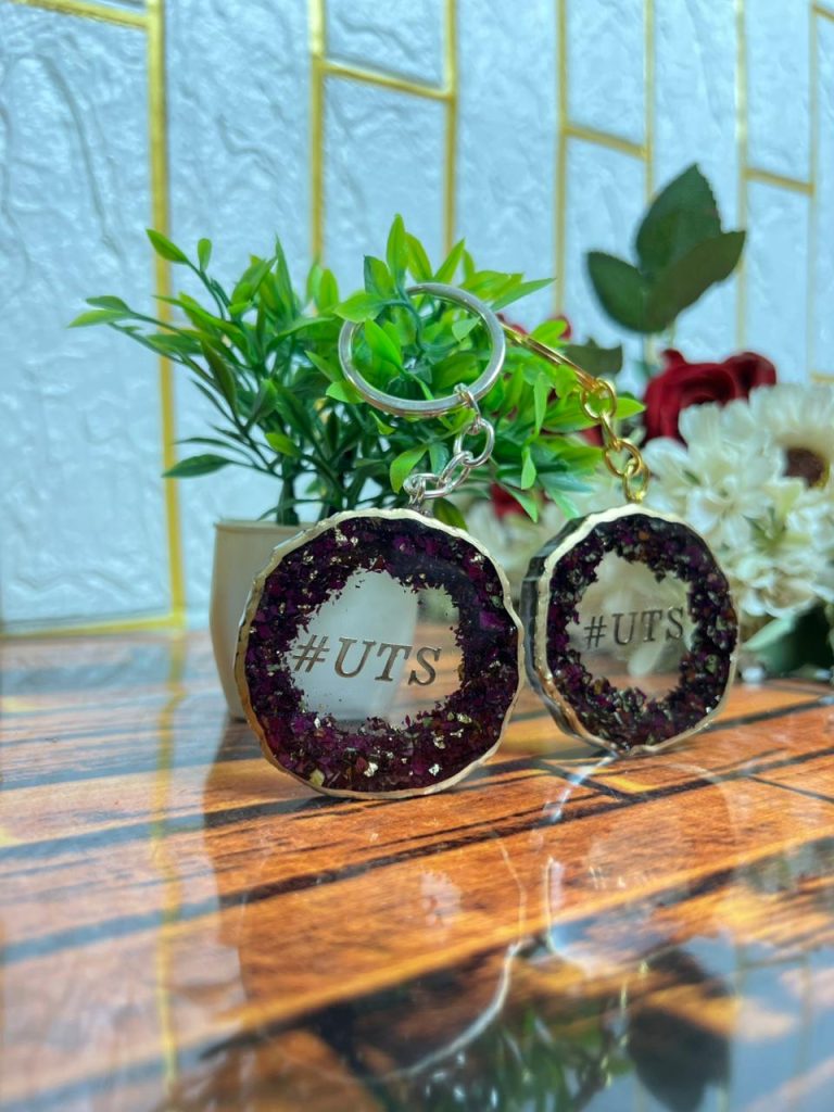 Preserved Rose Resin Keychain | Custom Name Keychain