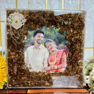 10-Inch Square Resin Varmala Photo Frame | Wedding Varmala Preservation