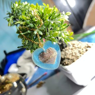 Heart-Shaped Hair Keepsake Resin Pendant – Custom Name Necklace