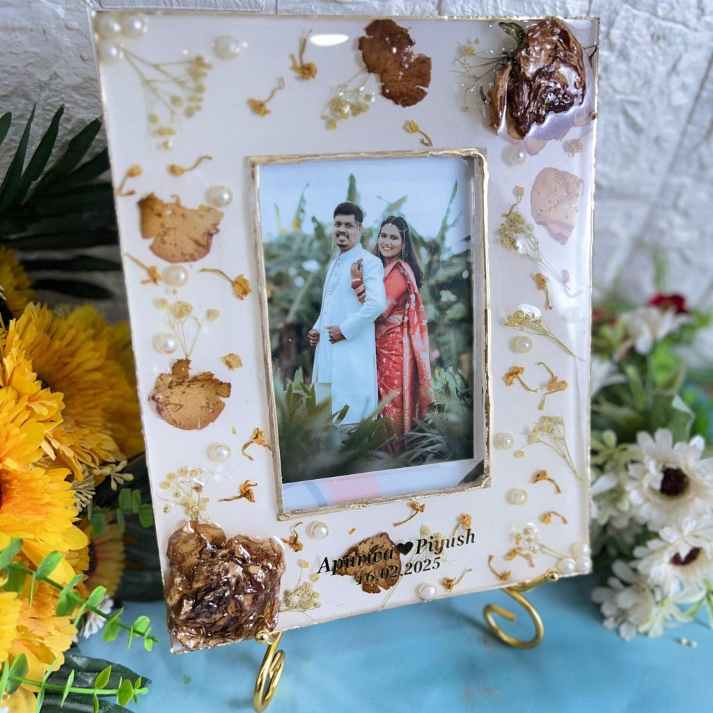 Classic Rectangle Wedding Varmala Resin Keepsake – (9by11) Inch