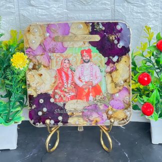 Resin Preserved Varmala & Wedding Photo Frame (6- Inch)