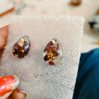 Varmala Flower Preservation | Resin Earring Studs Set