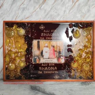 Rectangle Wedding Varmala & Kaleere Preservation Frame (16x24 Inch)