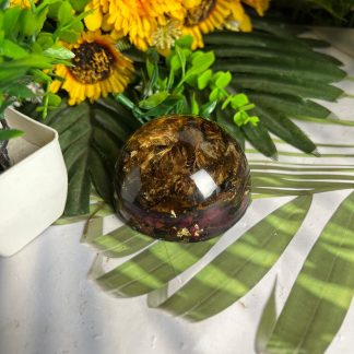 Resin Paperweight with Preserved Varmala Flowers