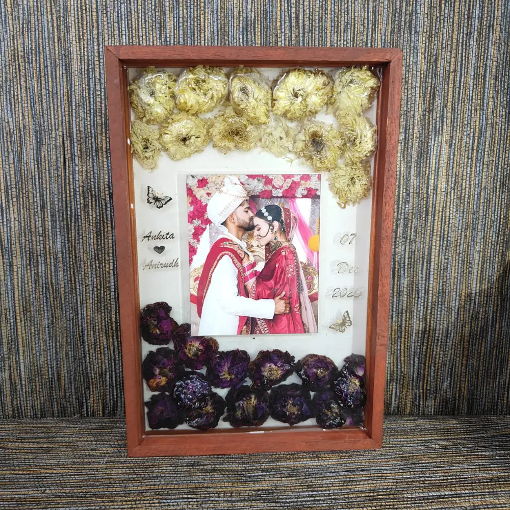 Varmala Flower in Resin Frame (8×12 Inch)