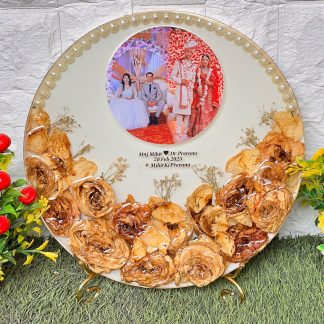 Round Resin Wedding Memory Frame – Varmala & Photo Keepsake ( 12- Inch)