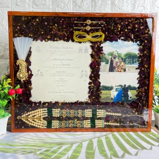 Custom Resin Wedding Frame with Invitation Card, Jewellery & Photos – (15by18) Inch