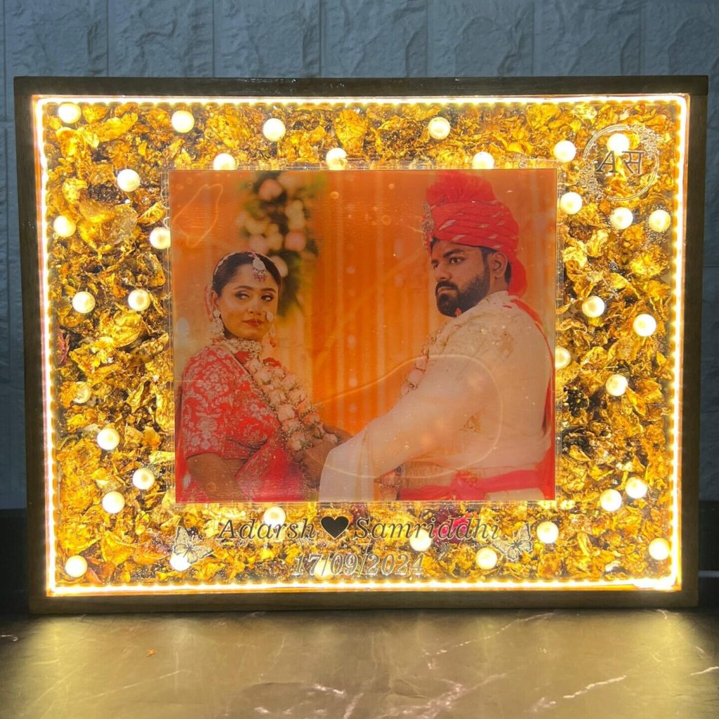 Varmala & Wedding Photo Preserved in (11by14- Inch) Wooden Frame