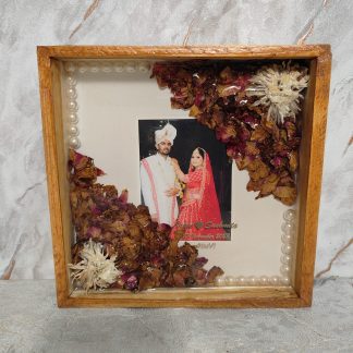 Resin Preserved Wedding Flowers & Photo in (8- Inch ) Wooden Frame