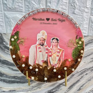 Resin Keepsake for Wedding Anniversary Gift | (8- Inch) Varmala Photo Frame