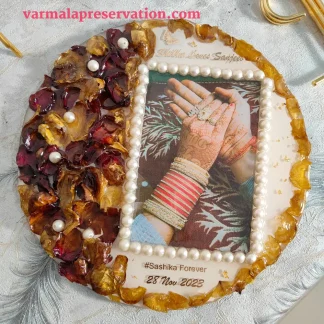 Wedding Mala Preserved Resin Round Frame (10 inch)