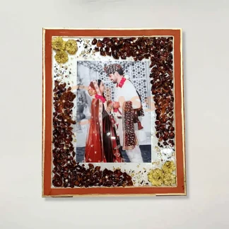 Rectangle Teakwood Varmala Preservation Frame (15X8 Inch)