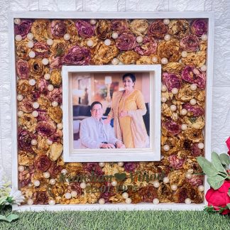 Varmala Preservation in Resin | (16 by 16 - Inch) Wooden Frame