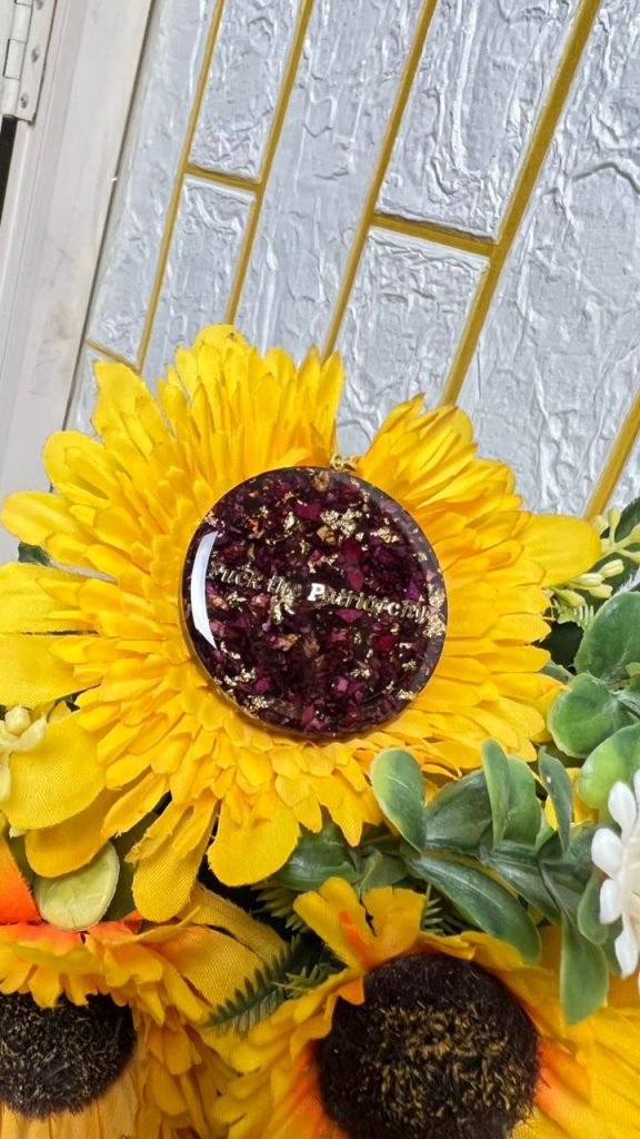 Resin Keychain with Preserved Rose Petals