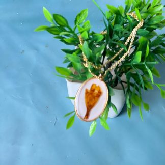Resin Pendant with Real Flower | Handmade Resin Jewelry