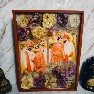 Wedding Flowers Preservation in Resin Rectangle Photo Frame (11x14 Inch)