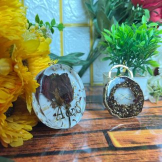 Round-Shaped Resin Keychain Pair