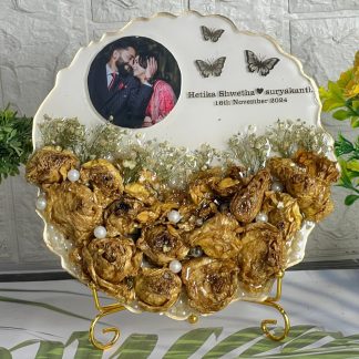 Wedding Flowers & Photo Preserved Resin Frame ( 8- Inch)