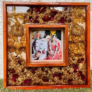 Wedding Varmala Photo Frame with Resin | Photo Preservation ( 12 by 12- Inch)