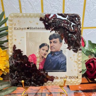 6 Inch Resin Varmala Photo Frame | Wedding Flower Preservation Gift