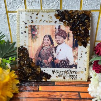 10 - Inch Square Resin Jaimala Preservation Frame  | Custom Wedding Keepsake