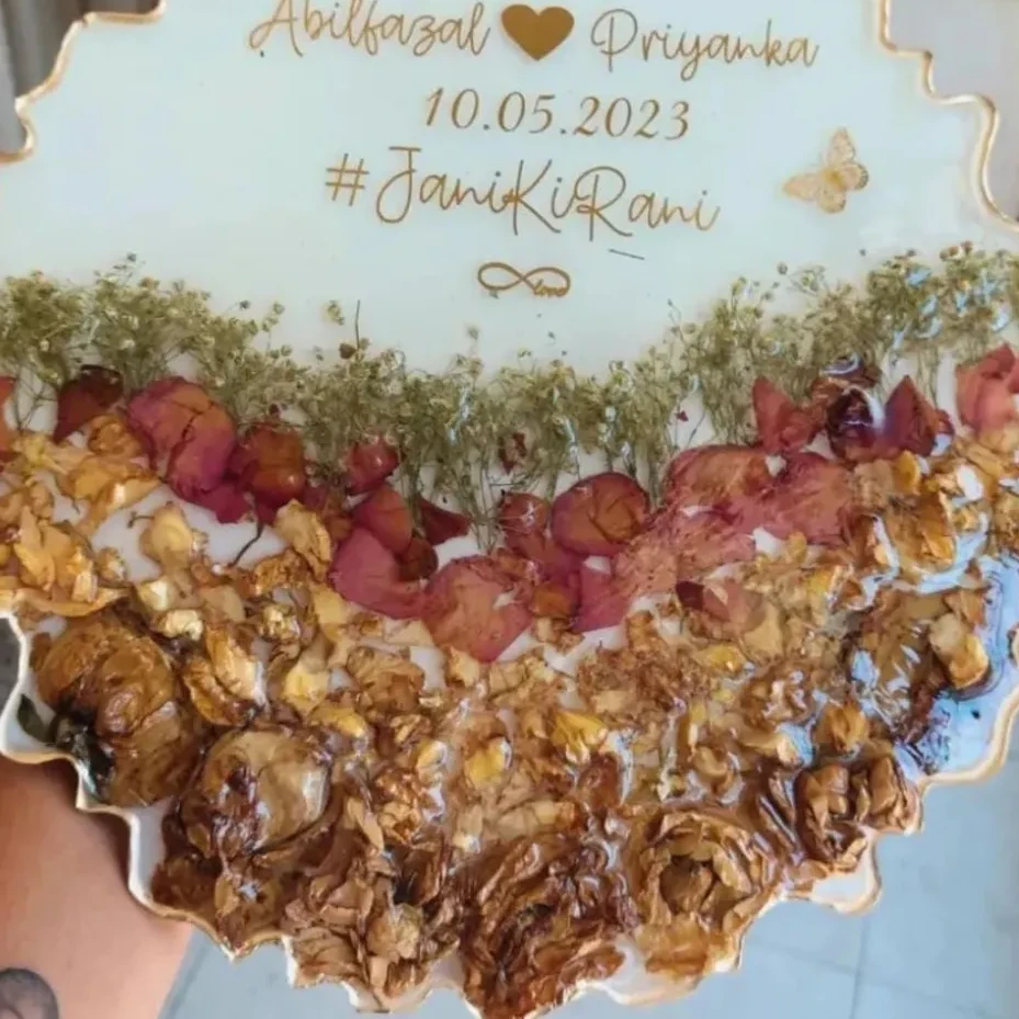 Resin Couple Name Preservation Frame | Wedding Flowers Preservation