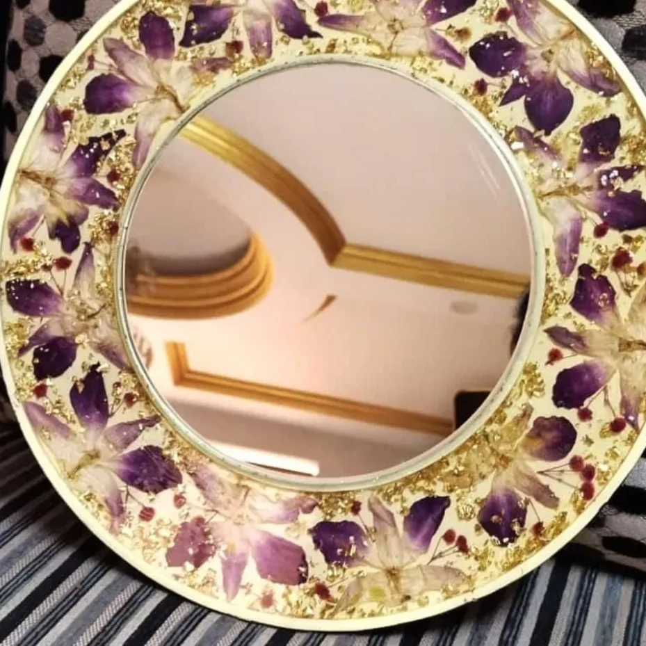 Resin Mirror Frame with Preserved Wedding Memories