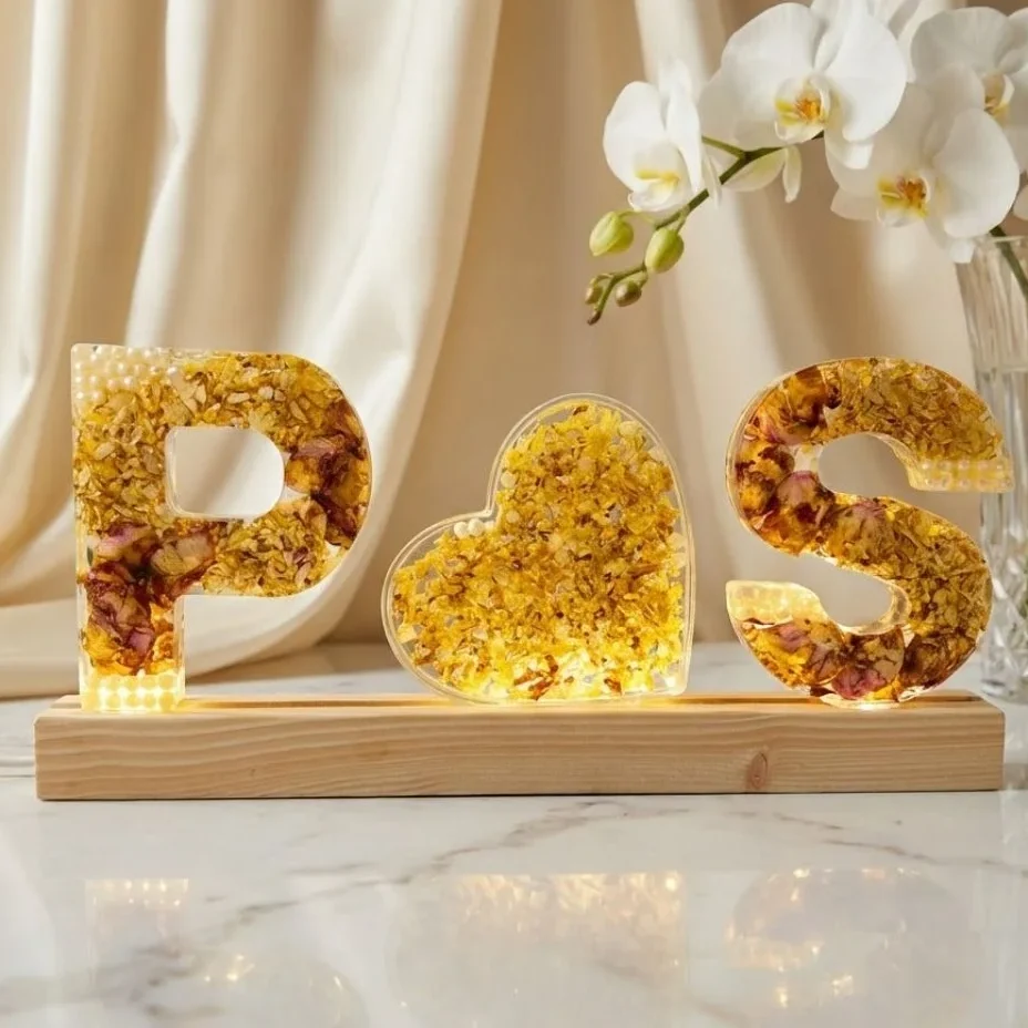Personalized Resin Letters with LED Light ( 6- Inch)
