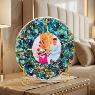 Personalized Wedding Varmala Preservation Clock ( 6- Inches) | Resin Wall Clock