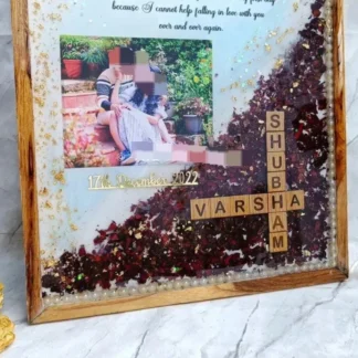 Handmade Square Wedding Garland Preserved Resin Frame (12 Inches)
