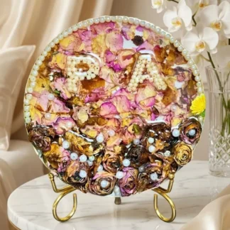 Resin Flower Initial Name Frame ( 8- Inch)