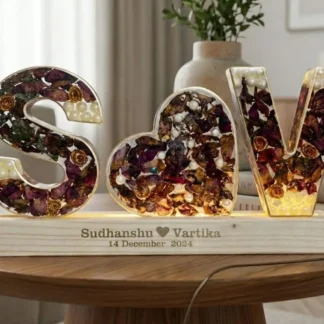 Resin Varmala Preservation | ( 6- Inch) Name Initials LED Lamp