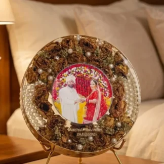 Shadi Varmala Preserved in Round Resin Frame (10 Inch)