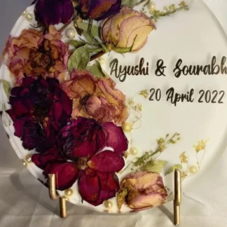 Jaimala Preservation with Wedding Date and Couple Name (6, 8 Inches)