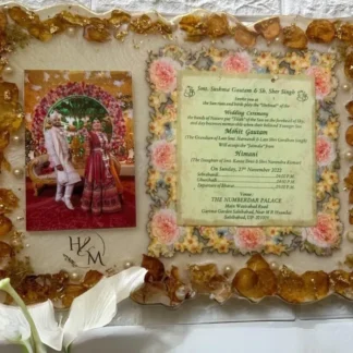Unique Resin Wedding Varmala Preservation with Photo & Card