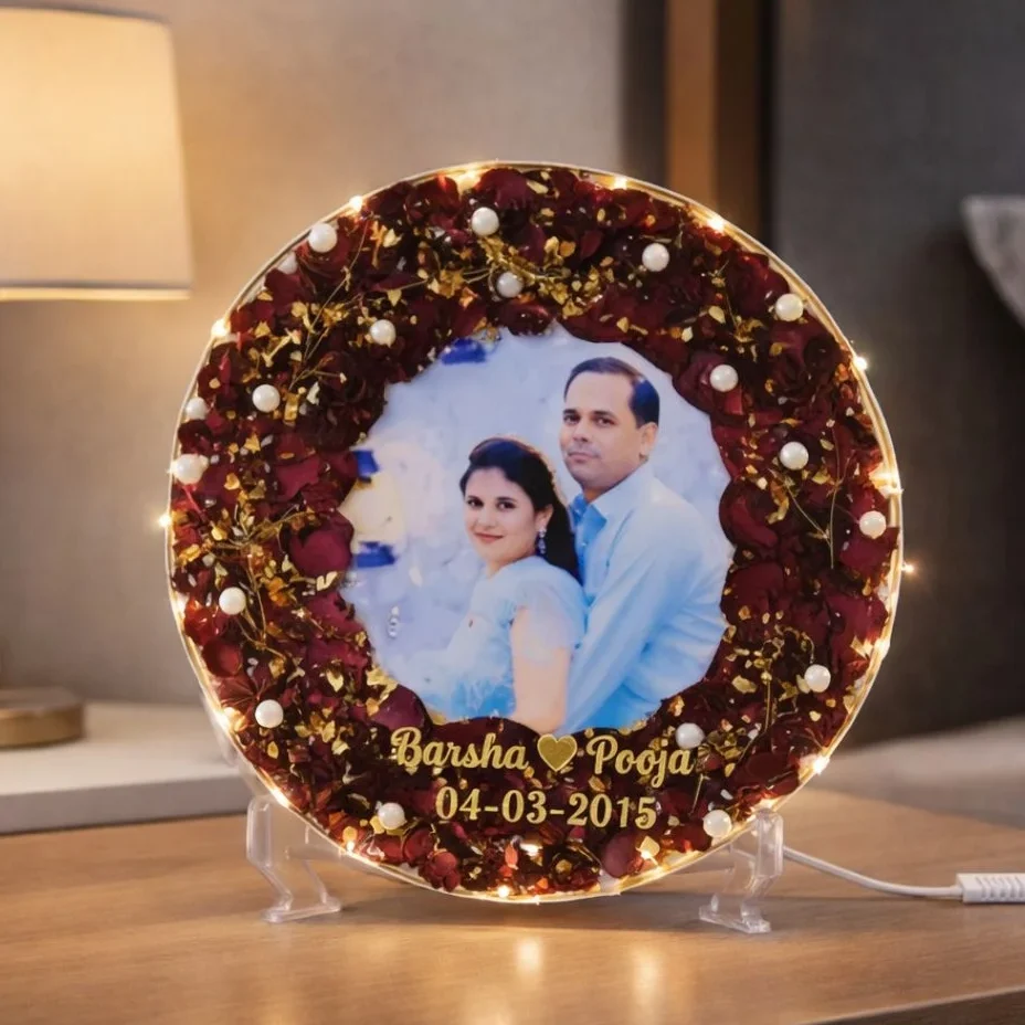 Wedding Varmala Preserved Couple Photo Frame (6, 8, 12 Inches)