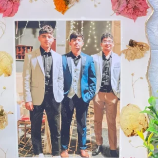 Customized Friendship Photo Frame with Preserved Real Flowers (9by11- Inch)