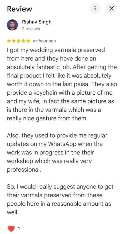 Google review by Rishav Singh