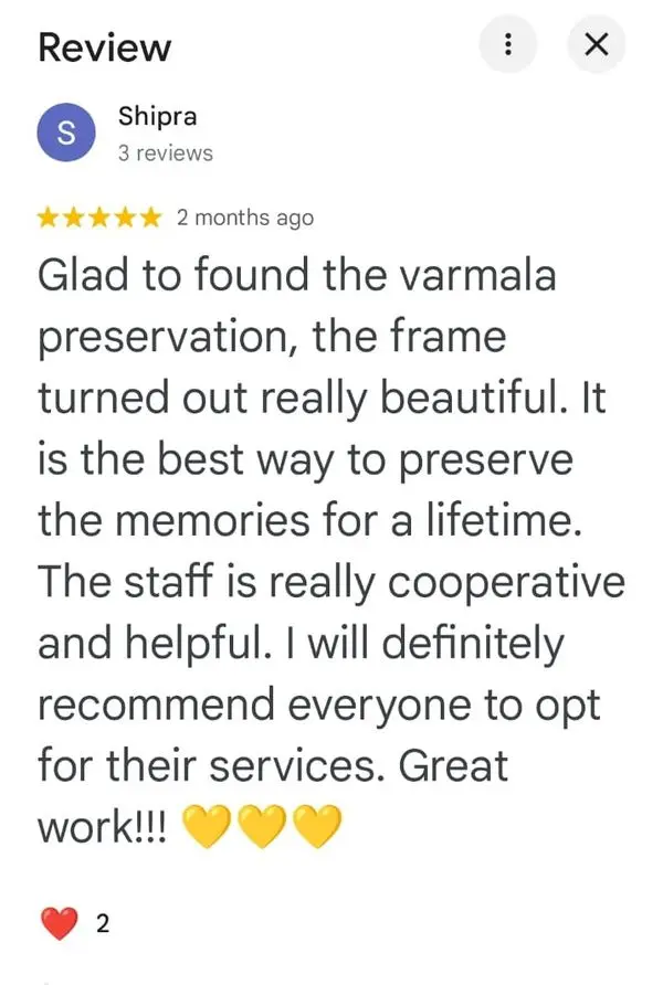 Google review by Shipra