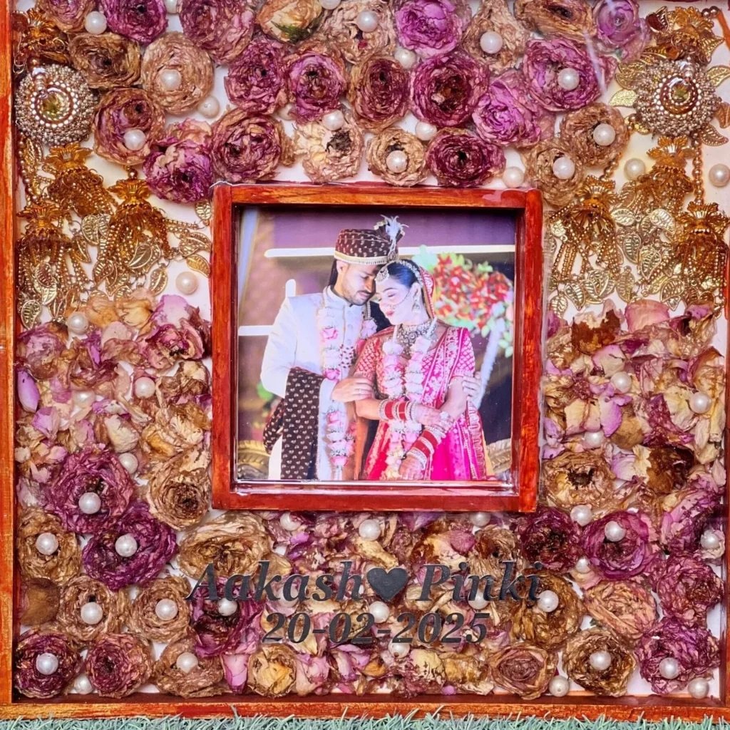 Square Resin Frame with Wedding Photo – Personalized Memory Gift (16 by 16- Inch)