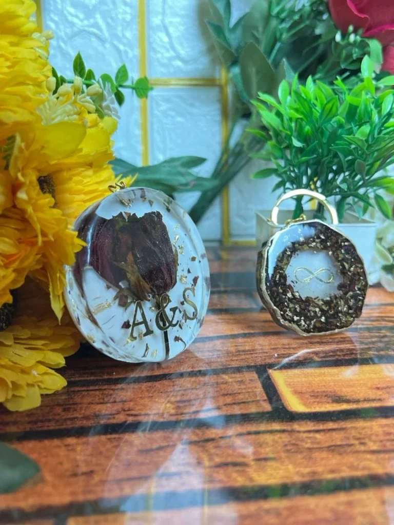 Round-Shaped Resin Keychain Pair