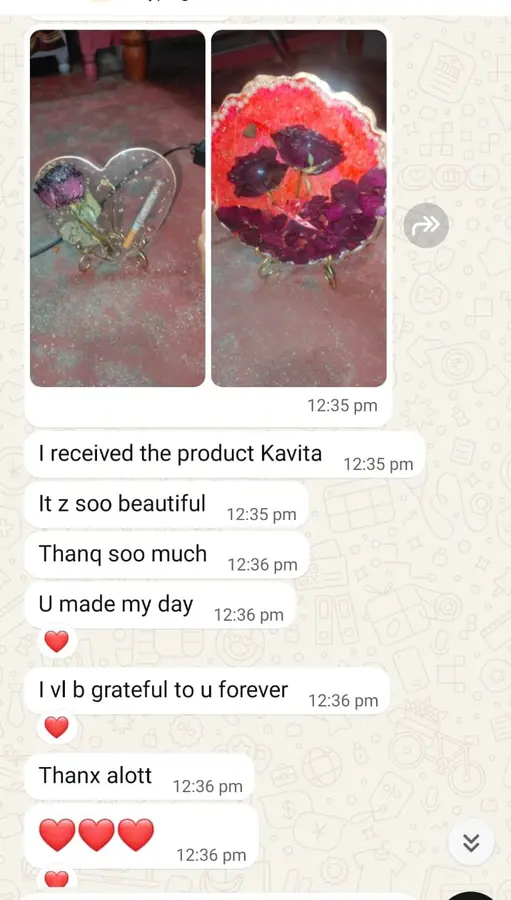 Customer WhatsApp message: "U made my day"